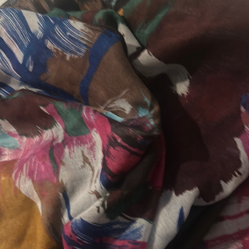 Colorful Abstract Print Scarf/Wrap - Picture 3 of 10